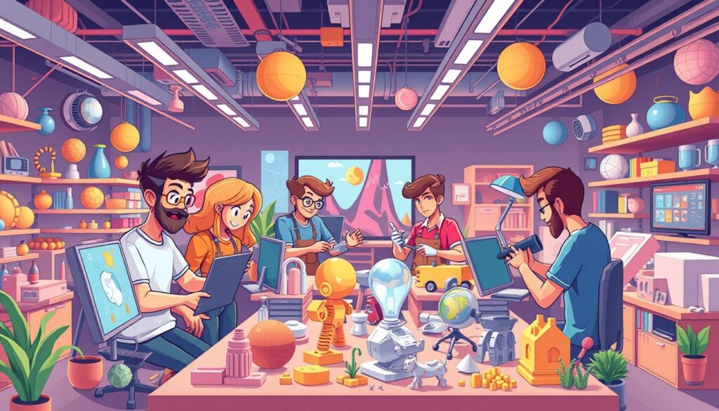 Generuj obraz: Dział modelowania3D tworzący zaawansowane modele obiektów i środowisk