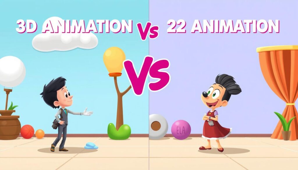 Generuj obrazek porównujący animację 3D i 2D